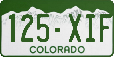 CO license plate 125XIF