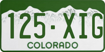 CO license plate 125XIG