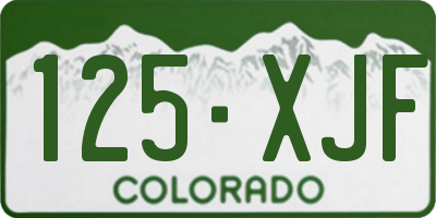 CO license plate 125XJF