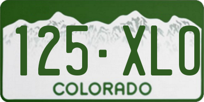 CO license plate 125XLO