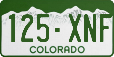CO license plate 125XNF