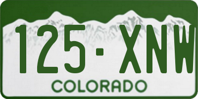 CO license plate 125XNW