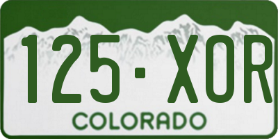 CO license plate 125XOR