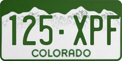 CO license plate 125XPF