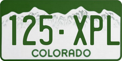 CO license plate 125XPL