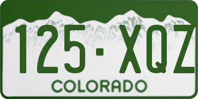 CO license plate 125XQZ