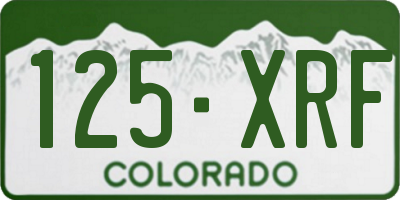 CO license plate 125XRF