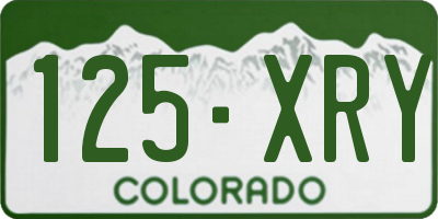 CO license plate 125XRY