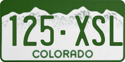 CO license plate 125XSL