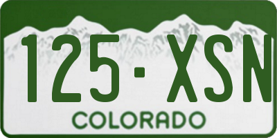 CO license plate 125XSN