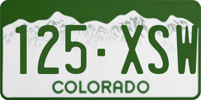 CO license plate 125XSW