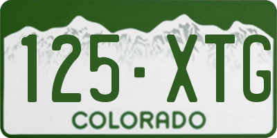 CO license plate 125XTG