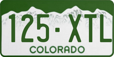 CO license plate 125XTL