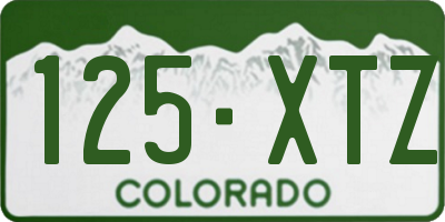 CO license plate 125XTZ