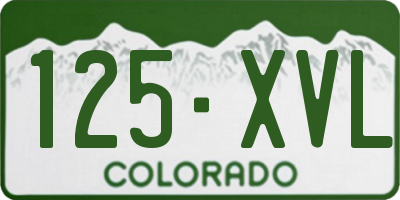 CO license plate 125XVL
