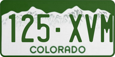 CO license plate 125XVM