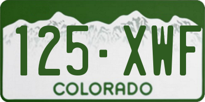 CO license plate 125XWF