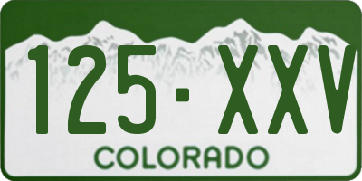 CO license plate 125XXV