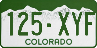 CO license plate 125XYF