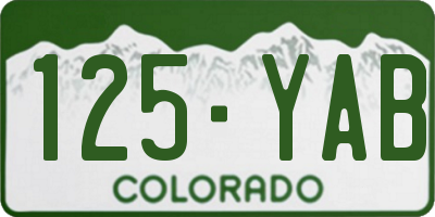 CO license plate 125YAB