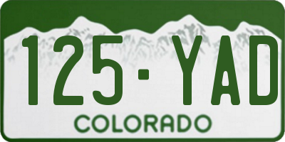 CO license plate 125YAD