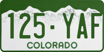 CO license plate 125YAF
