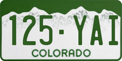 CO license plate 125YAI