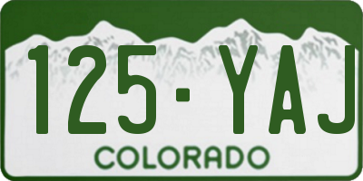 CO license plate 125YAJ