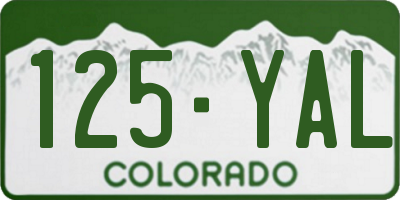 CO license plate 125YAL