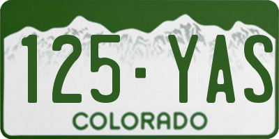 CO license plate 125YAS