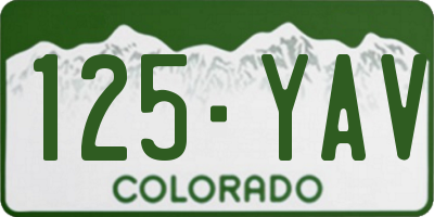 CO license plate 125YAV