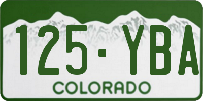 CO license plate 125YBA
