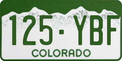 CO license plate 125YBF