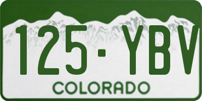 CO license plate 125YBV