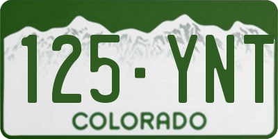 CO license plate 125YNT