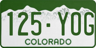 CO license plate 125YOG
