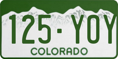 CO license plate 125YOY