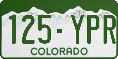 CO license plate 125YPR