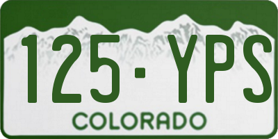 CO license plate 125YPS