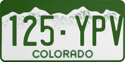 CO license plate 125YPV