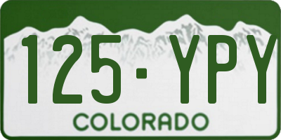 CO license plate 125YPY