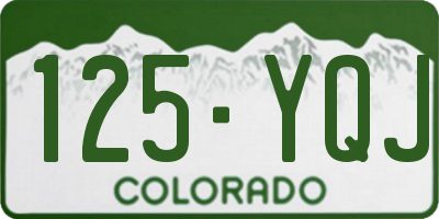 CO license plate 125YQJ