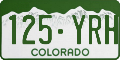CO license plate 125YRH