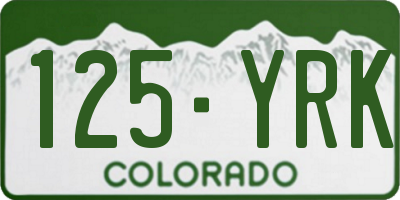 CO license plate 125YRK
