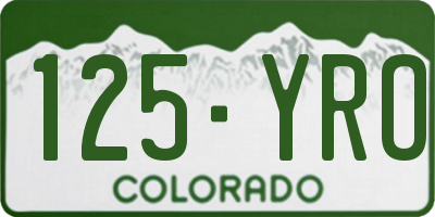 CO license plate 125YRO