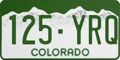 CO license plate 125YRQ