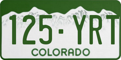 CO license plate 125YRT