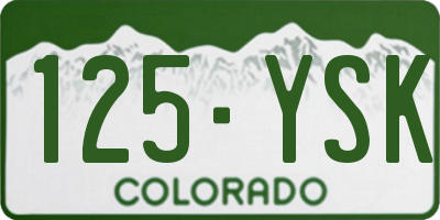 CO license plate 125YSK