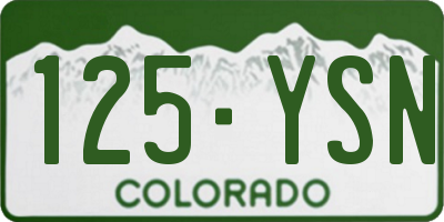 CO license plate 125YSN