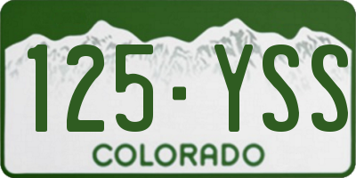 CO license plate 125YSS